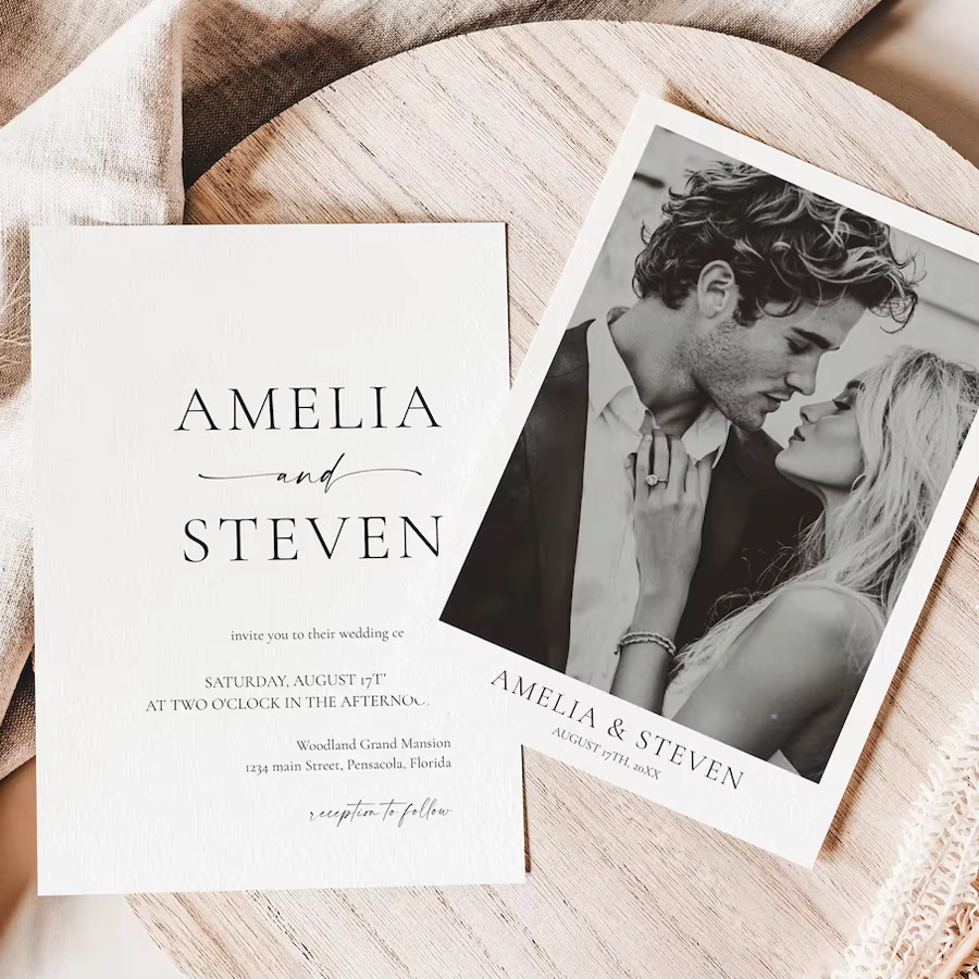 Invitation de mariage personnalisée 10/50 pièces