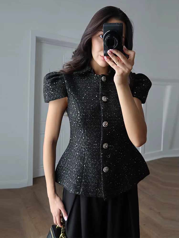 Blazer élégant pour femme à manches courtes