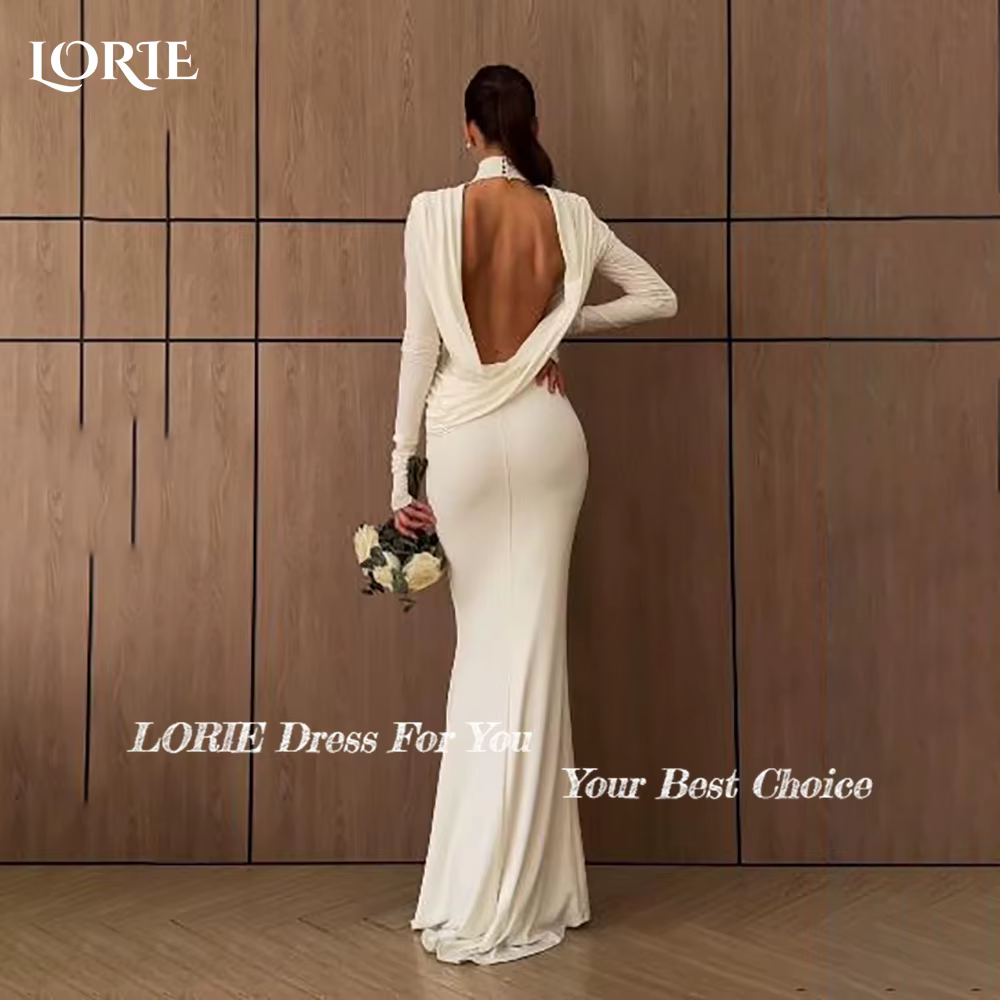 LORIE col haut a-ligne robe de mariée musulmane à manches longues Corset