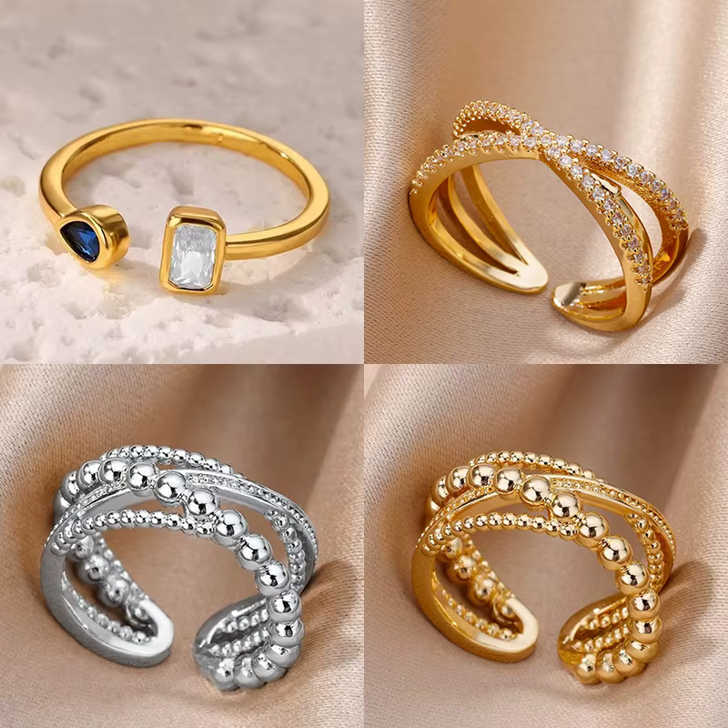 Bagues carrées en Zircon pour femmes