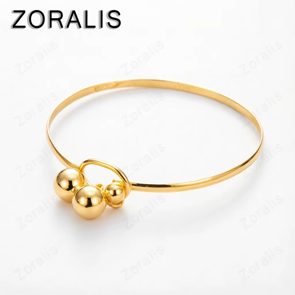 Bracelet ouvert réglable en or 18 carats avec petite clochette