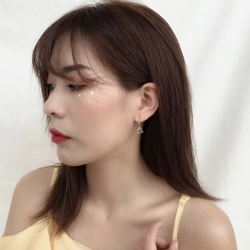 Gemoétrique rond carré boucles d'oreilles pour femmes 925 en argent Sterling