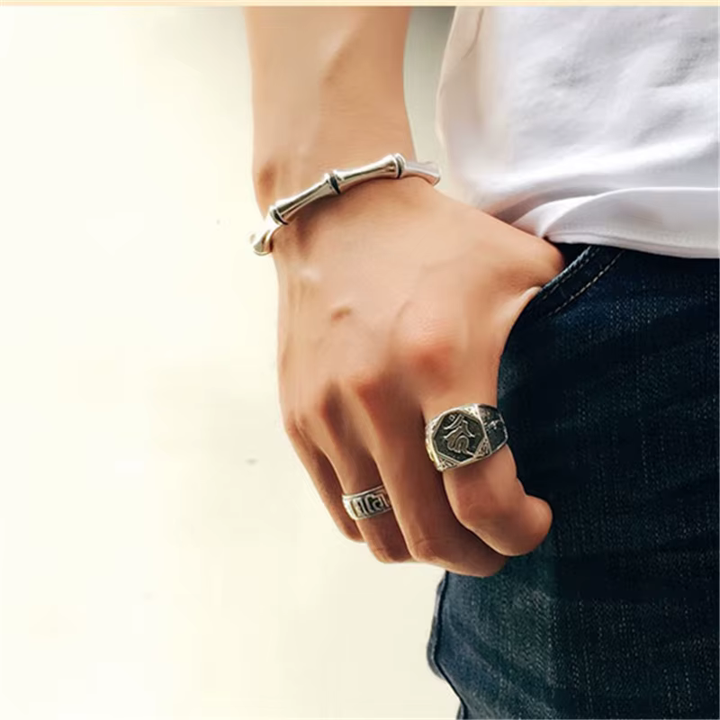 Bague en argent Sterling 925 pour hommes