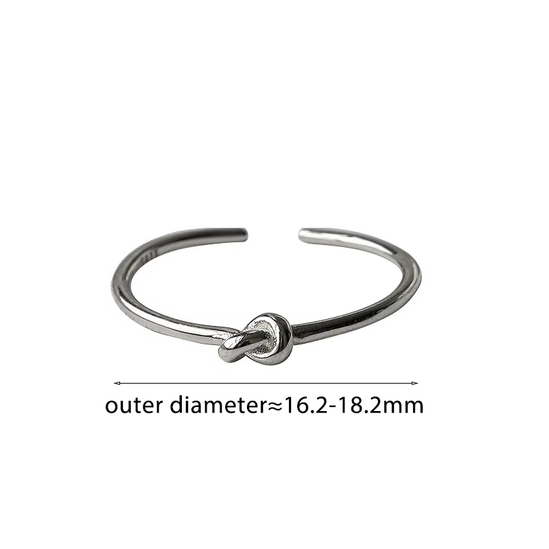 Bague ajustable classique couleur argent avec nœud
