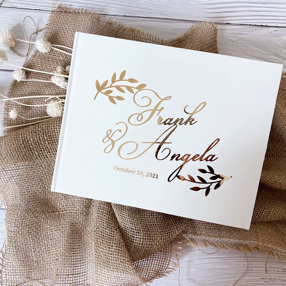 Livre d'or blanc personnalisé pour mariage