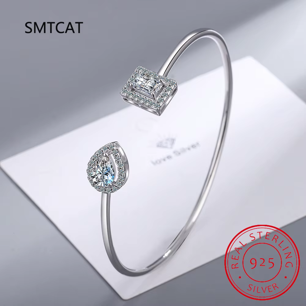 Bracelets Moissanite taille émeraude 2ct pour femmes