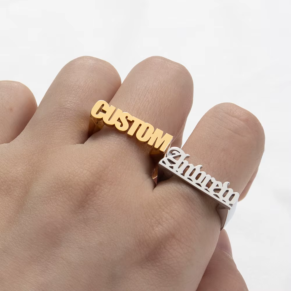Bague personnalisée en acier inoxydable