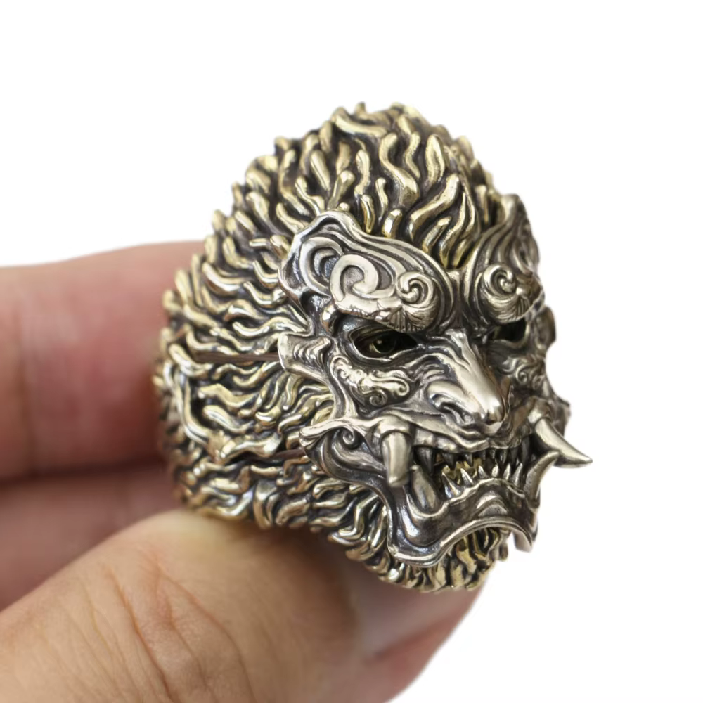 Détails Laiton Mythe noir Wukong Monkey King Biker Ring BR482 Taille américaine 8 ~ 15