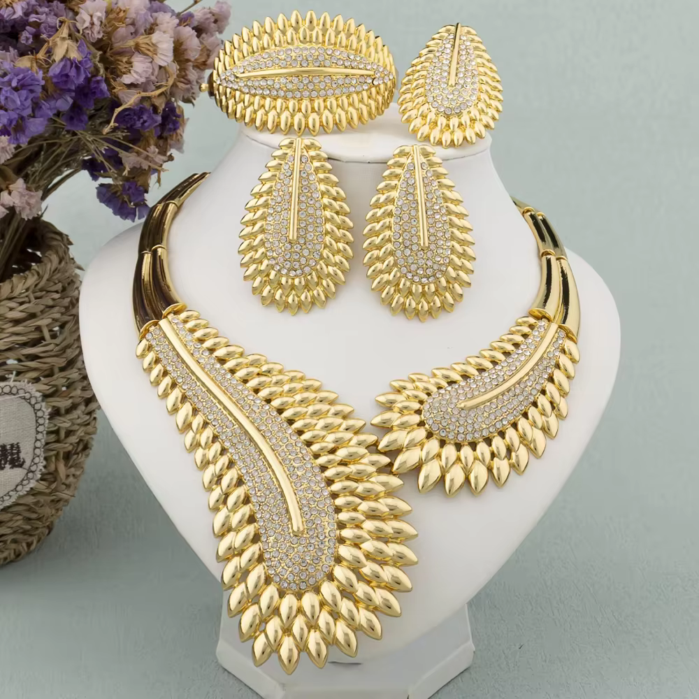 ChimColorful-Ensemble de bijoux plaqués or pour femme