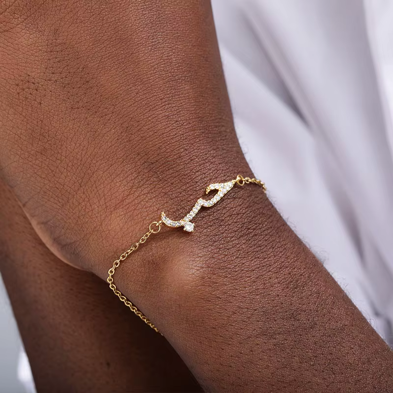 Bracelet d'amour arabe en zircone cubique pour femmes et hommes