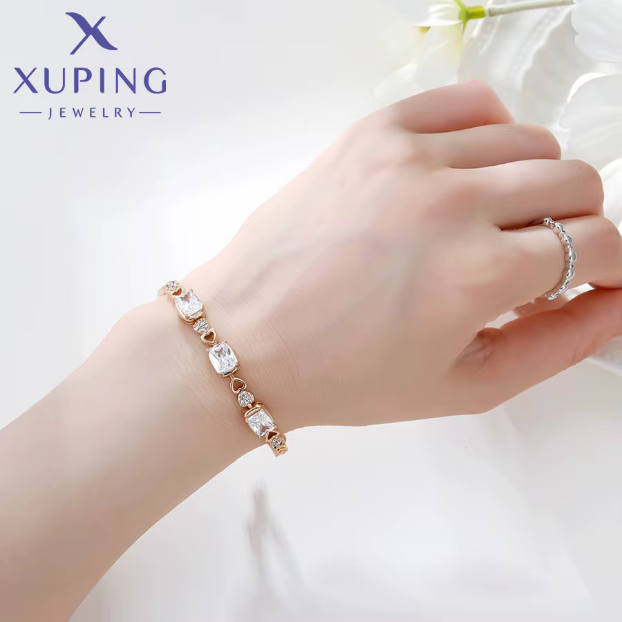 Xuping bijoux nouveauté Simple 19.5 cm alliage de cuivre mode femmes Bracelet collier couleur or X000845753