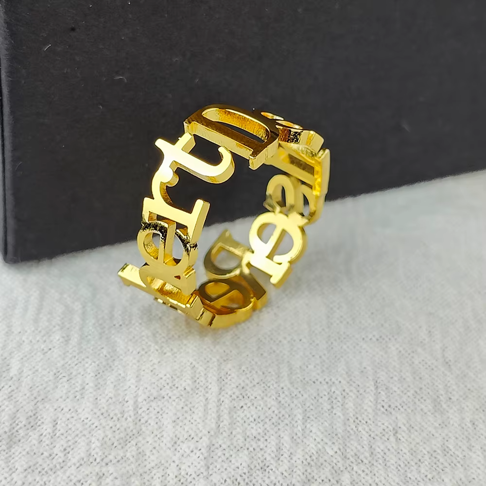 Bague de Couple personnalisée à Double nom