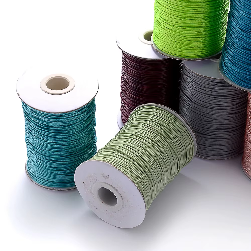 10yards 0.5mm 0.8mm 1mm 1.5mm 2mm cordon de coton ciré fil