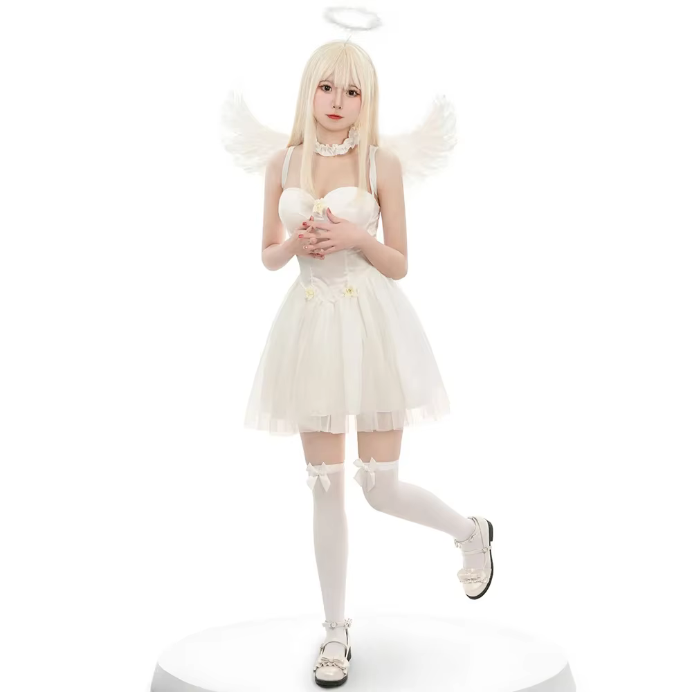 AP Halloween mignon Anime filles ange Costume blanc