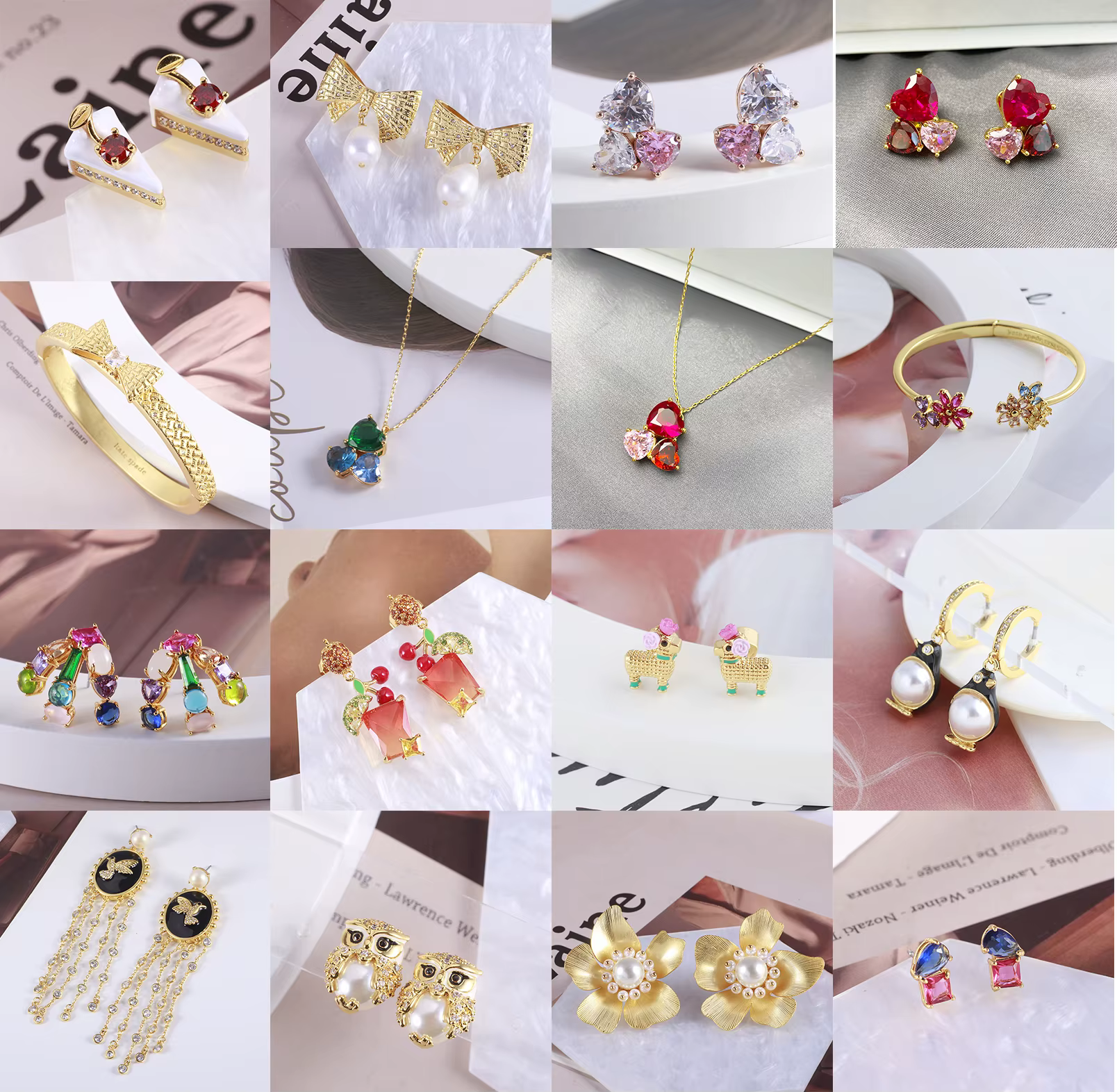 Boucles d'oreilles, collier