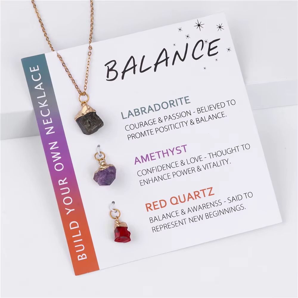 Colliers en pierre naturelle de guérison avec pendentif en quartz minéral Interchangeable pour femmes