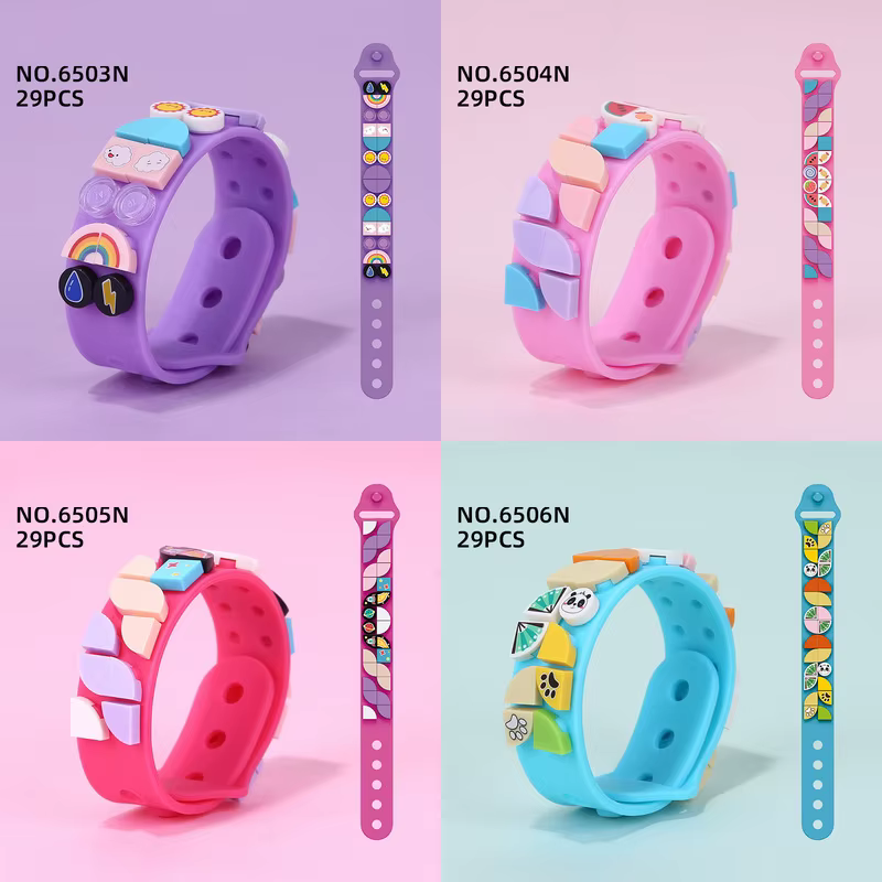 DOTS Go Team bricolage bloc de construction jouets 41900 Bracelet en Silicone dessin animé Compatible Legodotss cadeau de fête des enfants