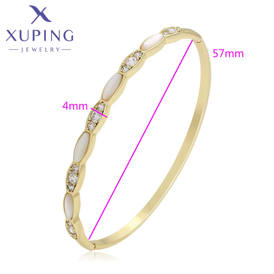 Xuping bijoux chaud haute couture nouveauté 57mm couleur or clair bracelet pour les femmes exquis cadeau de fête d'anniversaire X000713545