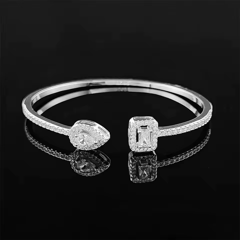 Bracelet manchette en moissanite D VVS1 pour femme