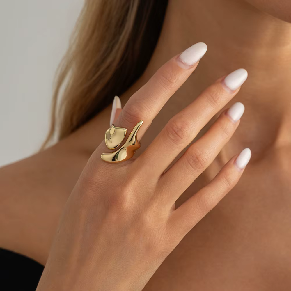Bague fantaisie asymétrique pour femme