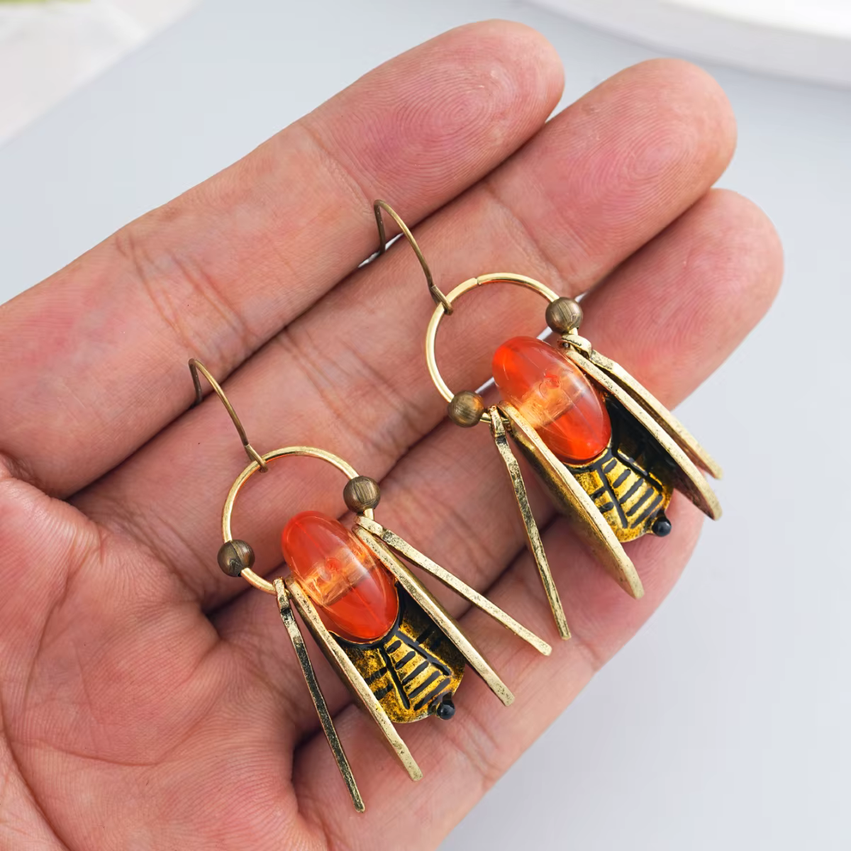 Boucles d'oreilles de couple d'été en forme d'insecte d'abeille