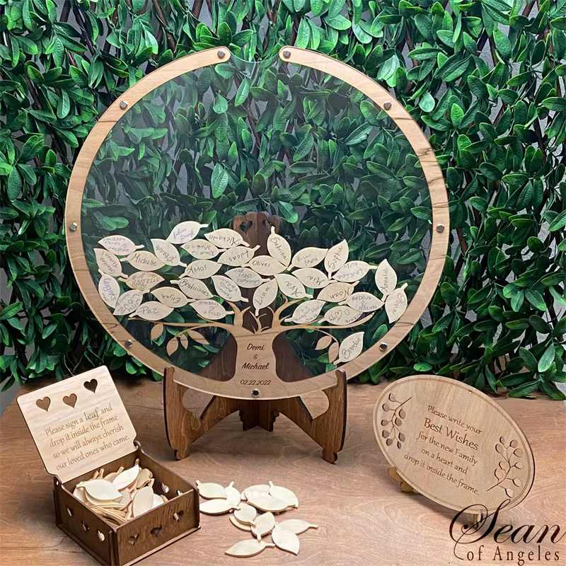 Livre d'or en bois de feuille de saule