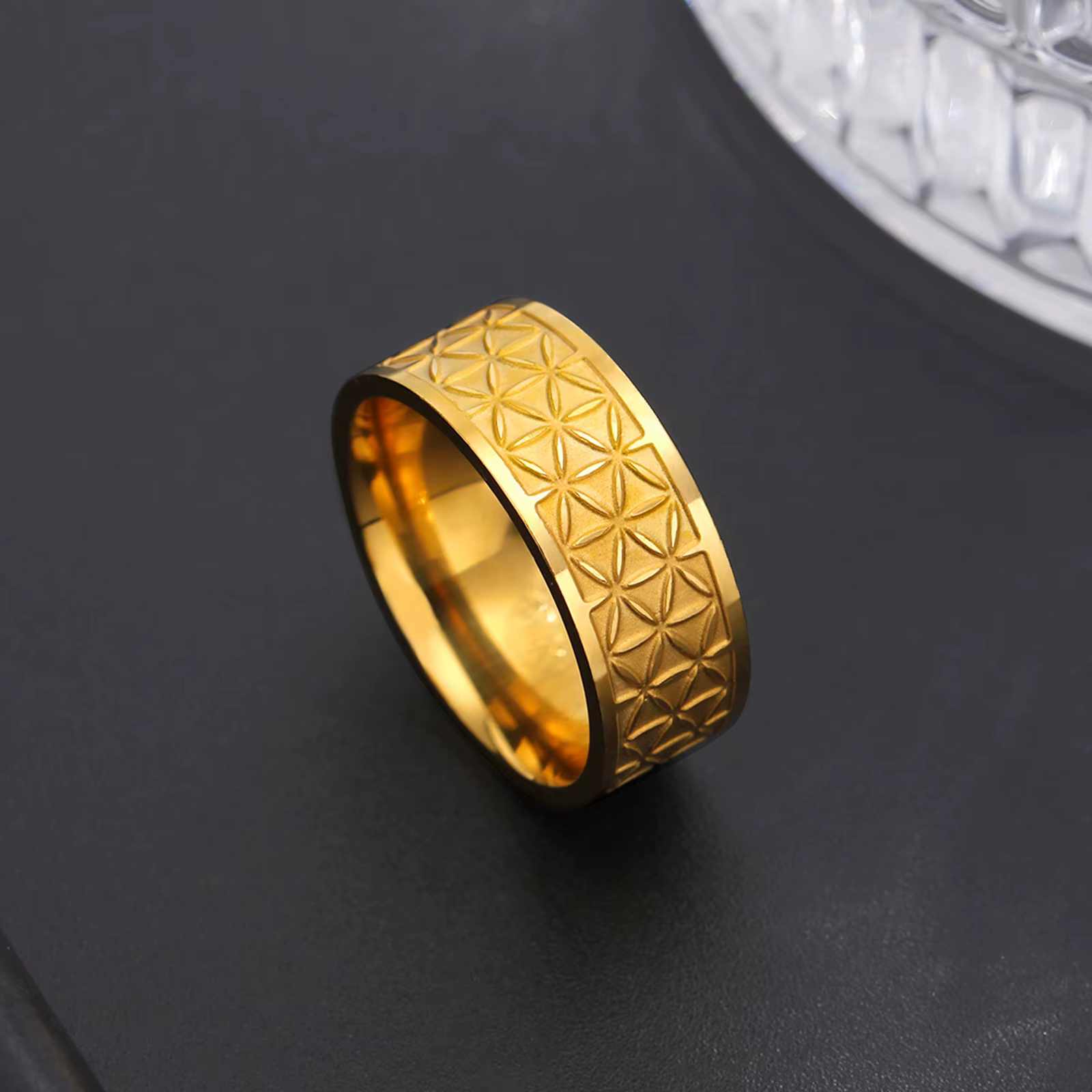 Skyrim-Bague Fleur de Vie pour Homme et Femme