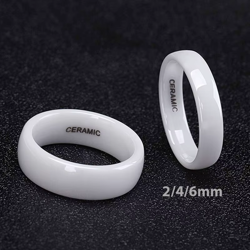 Kolmnsta 2mm 4mm 6mm bague en céramique blanche hommes femme anneaux Anti-allergie poli Design Anillos doux mariage fiançailles bande