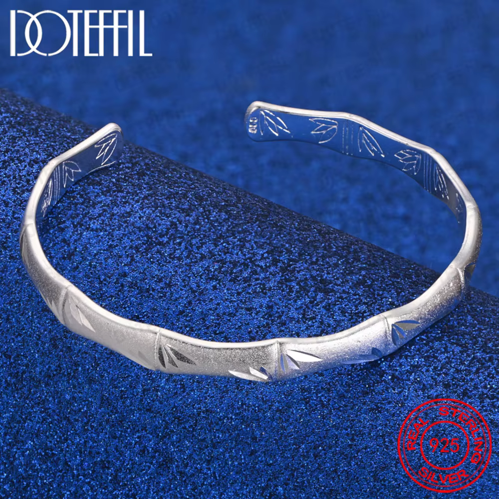 Bracelet en bambou en argent Sterling 925