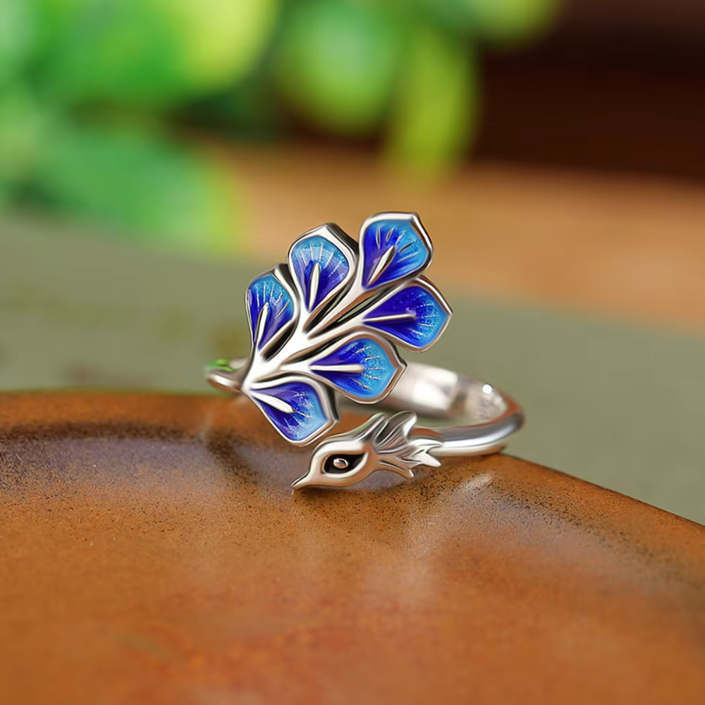 Bague de mariage paon