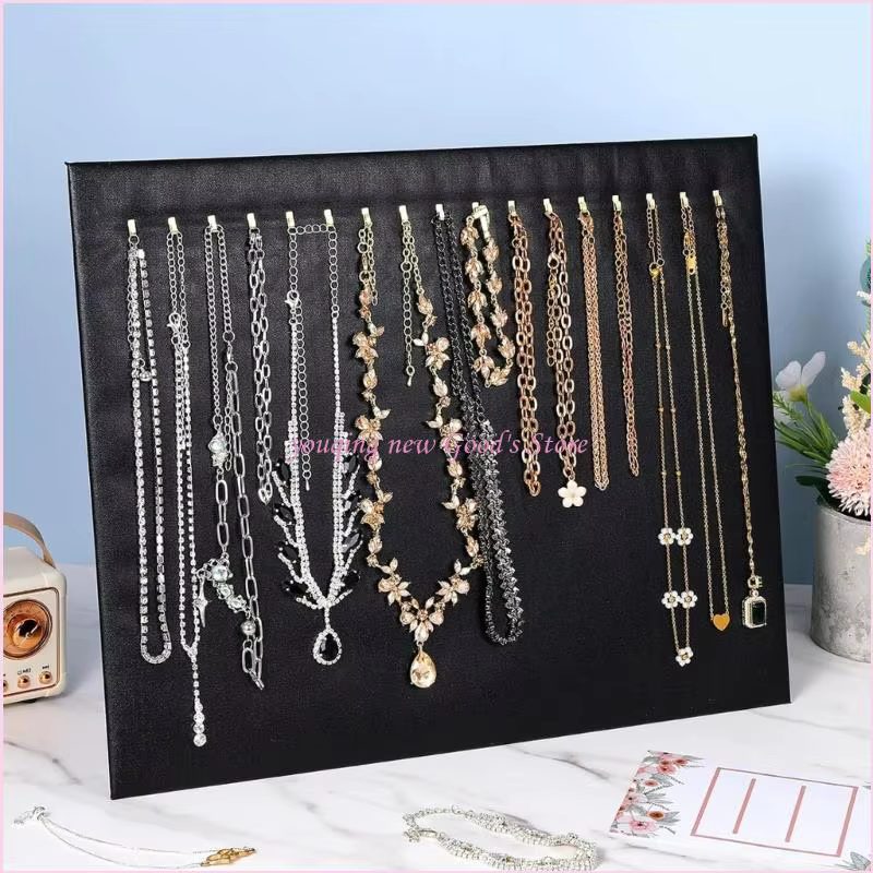 57QA – lot 4 porte-bijoux noirs avec 17 crochets pour affichage soigné