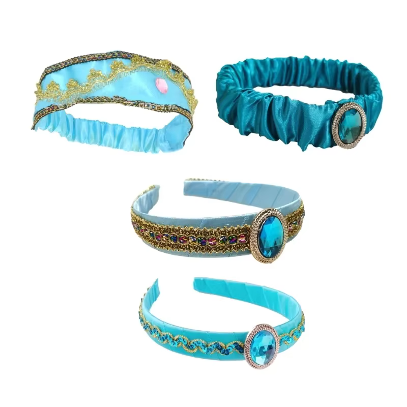 Filles Jasmine Bandeaux avec Grand Cristal Chapeaux Princesse Arabe Bandes Cheveux