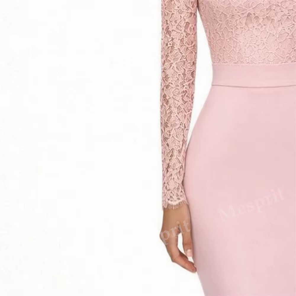 Robe de soirée de mariage personnalisée à manches longues