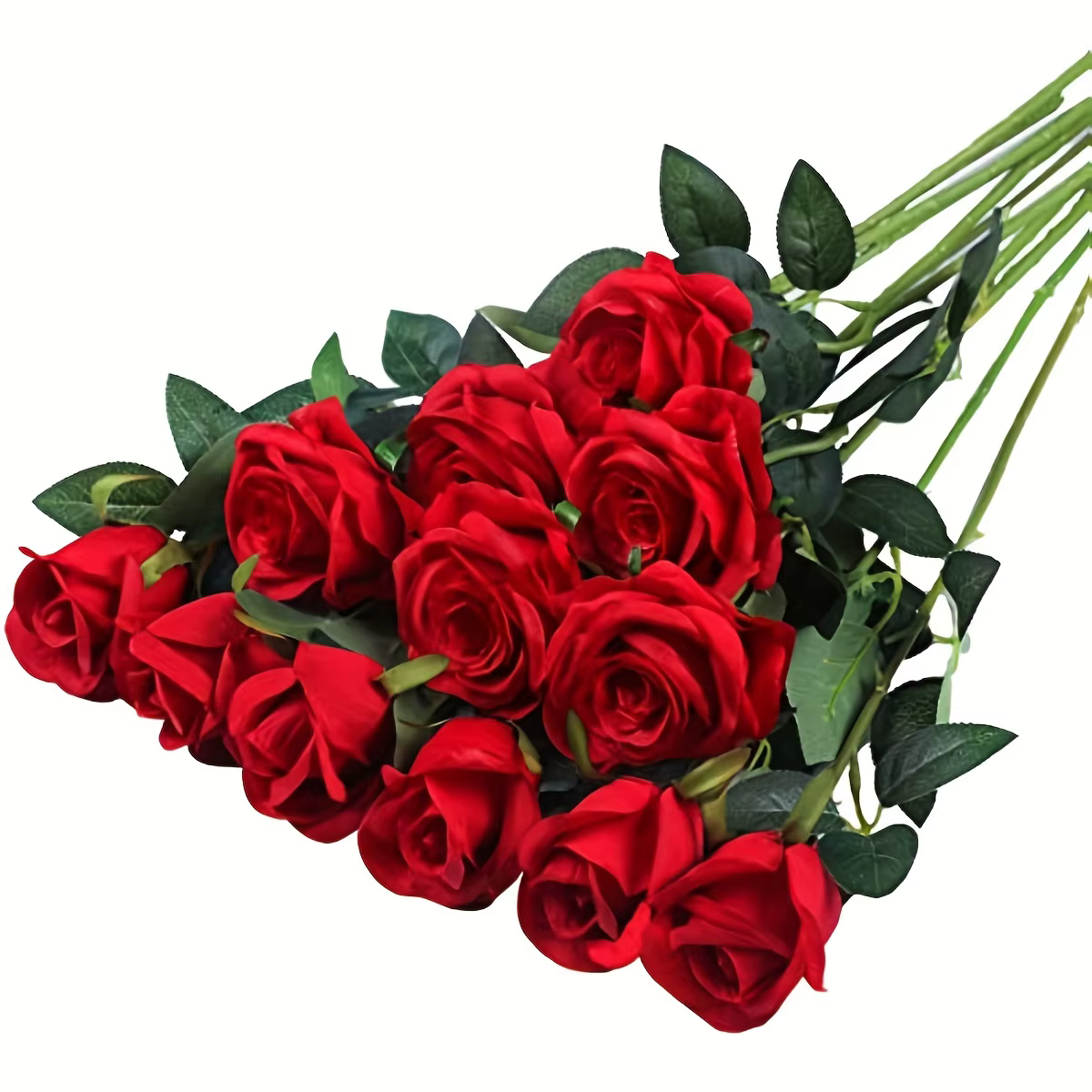 Bouquet de roses artificielles réalistes, 12 pièces, pour mariages, anniversaires et plus encore pour arrangements floraux et décoration intérieure