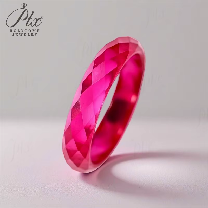 Bague en rubis Moissanite
