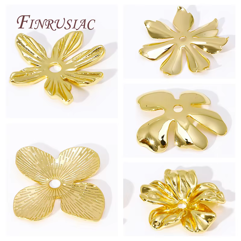 Embouts pour bijoux en laiton plaqué or 18 carats