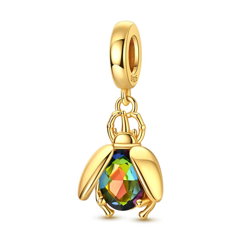 Breloques dorées en argent sterling 925