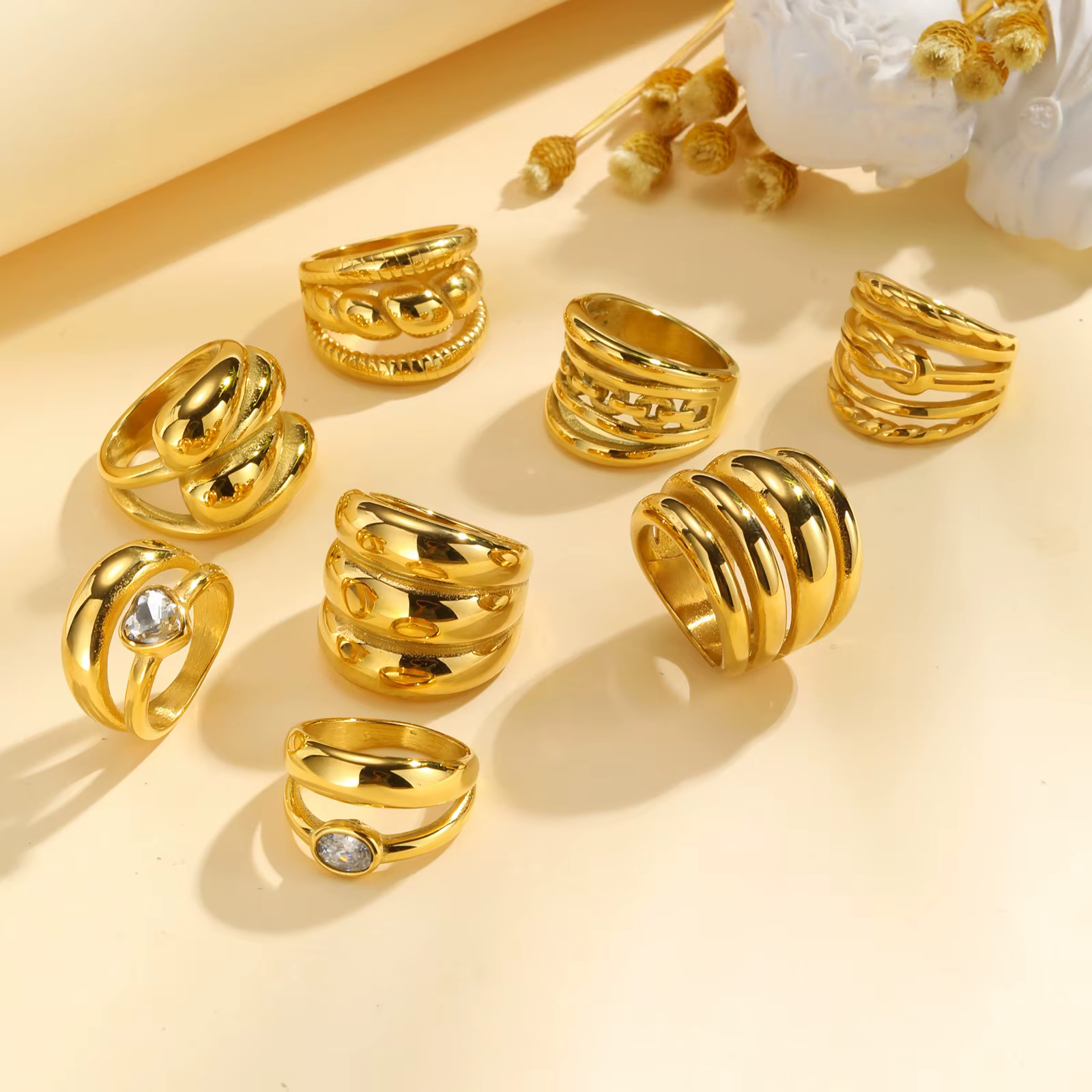 Bague épaisse Double couche pour femmes