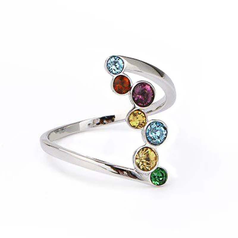 Huitan – bague fantaisie colorée en CZ pour femme