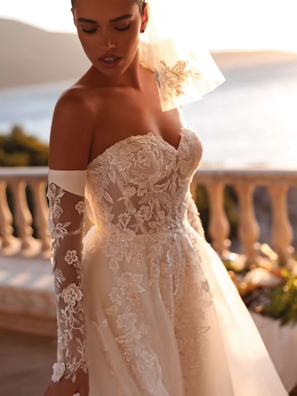 Robe de mariée romantique en tulle éthéré