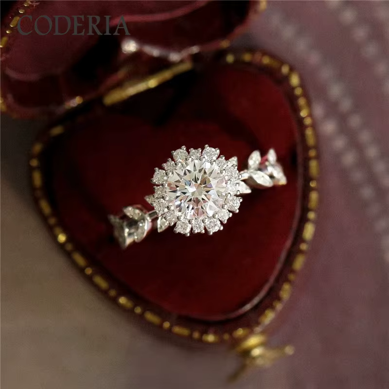 Group bague Moissanite 1 carat Edelwed'appareils plaquée avec 5 couches d'or blanc et d'argent regardé 925