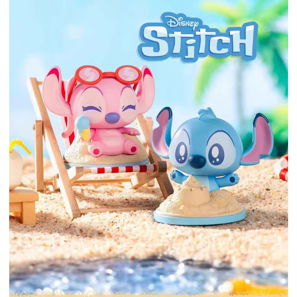 Stitch et Angel : Collection de figurines Disney Surprise Beach Adventure Series – Mini jouets