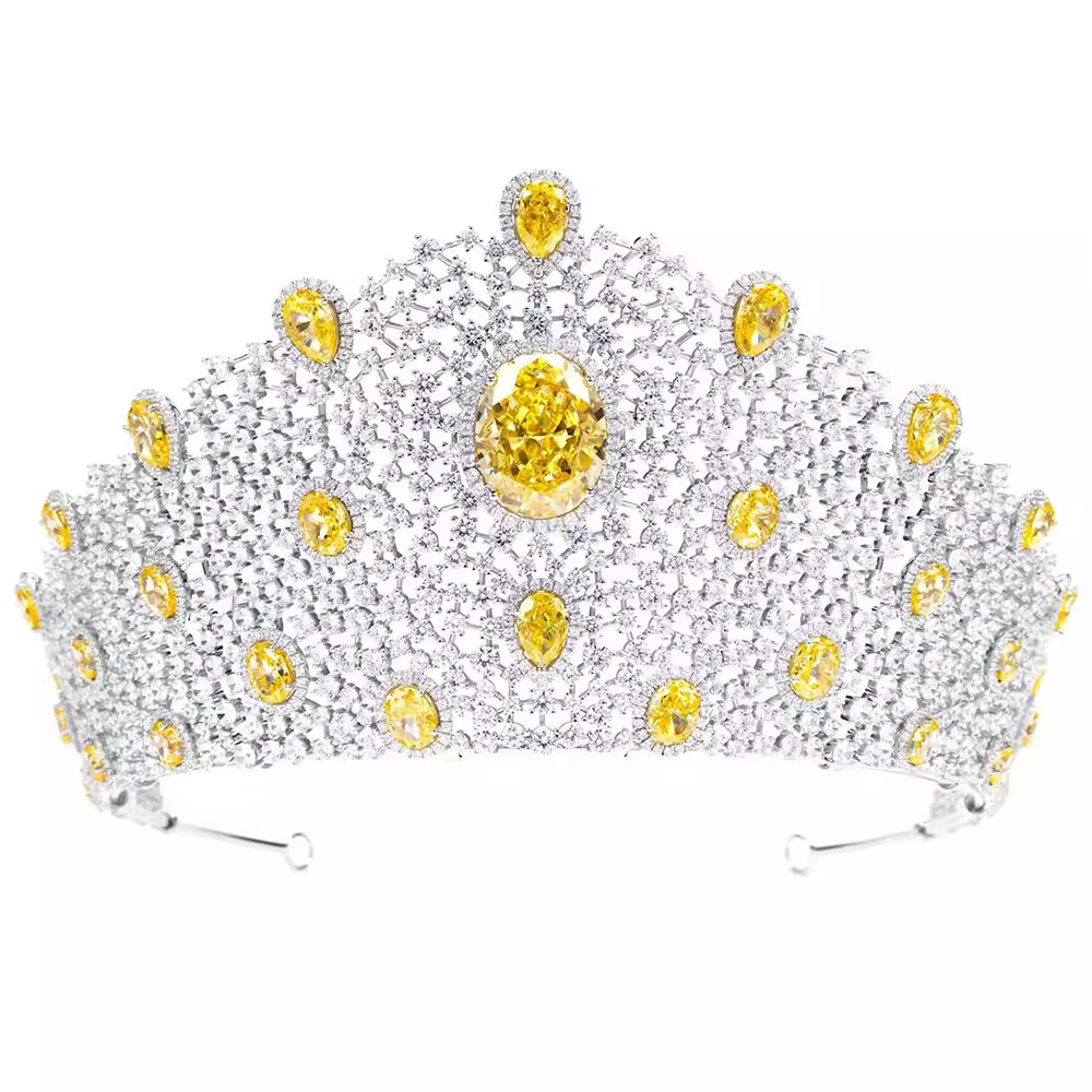 WUIHA couronne laboratoire saphir Cirine diamants à haute teneur en carbone coiffure pour les femmes de mariage 925 en argent Sterling cheveux bijoux livraison directe