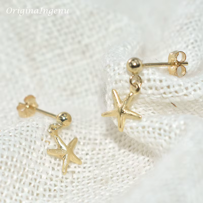 Boucles d'oreilles Boho Gold Filled Seastar pour femmes