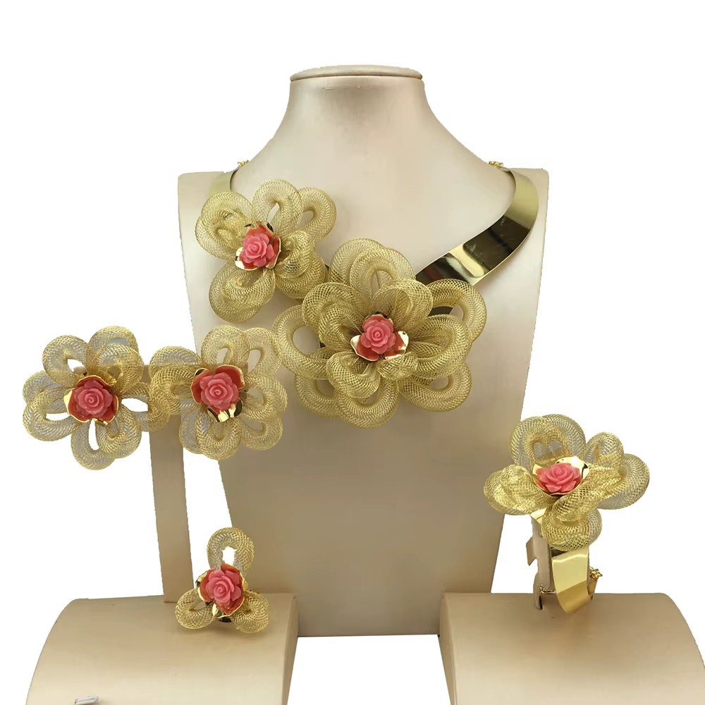 NigWin-Ensembles de bijoux plaqués or pour femmes