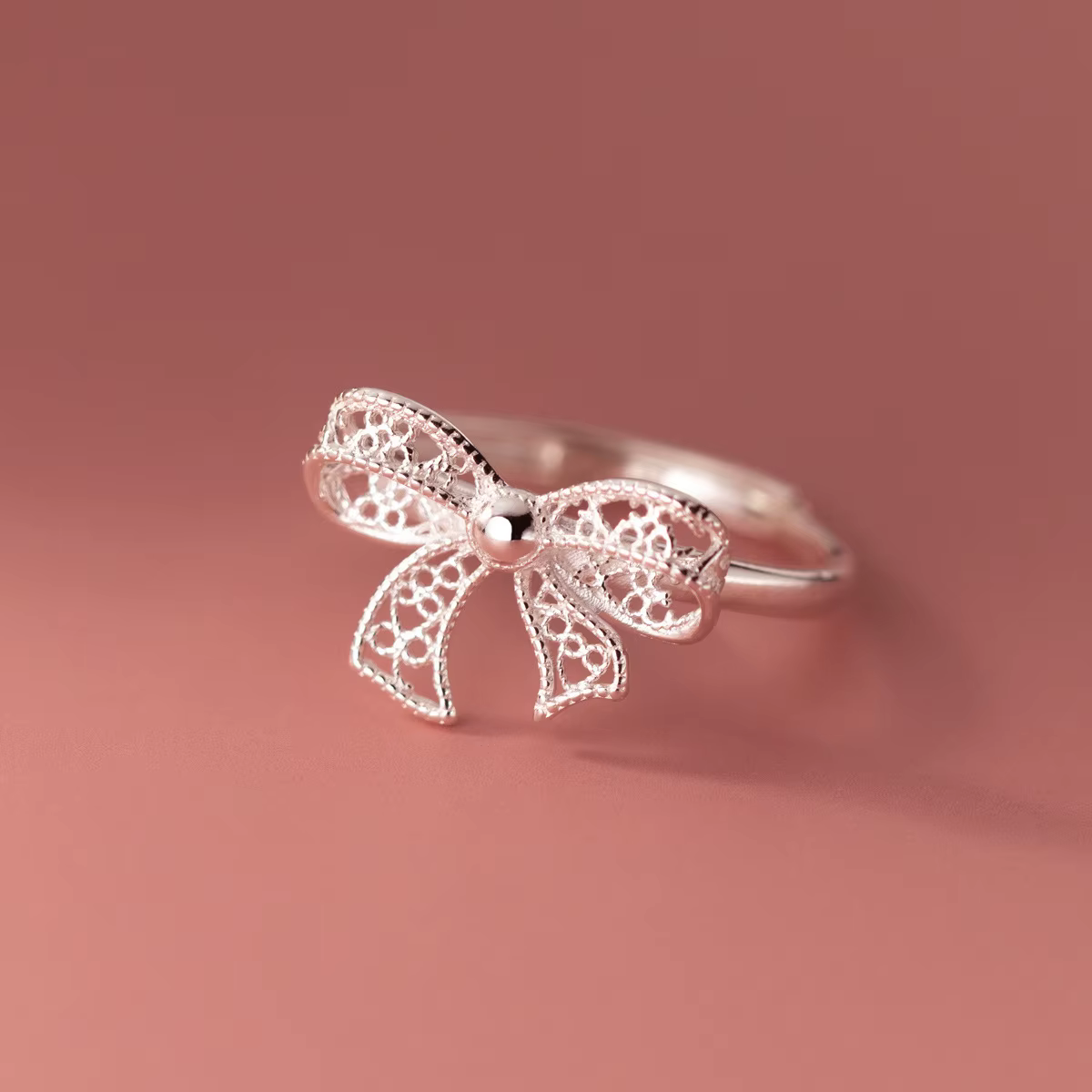 Bagues en argent Sterling 925 avec nœud en dentelle géométrique pour femmes et hommes
