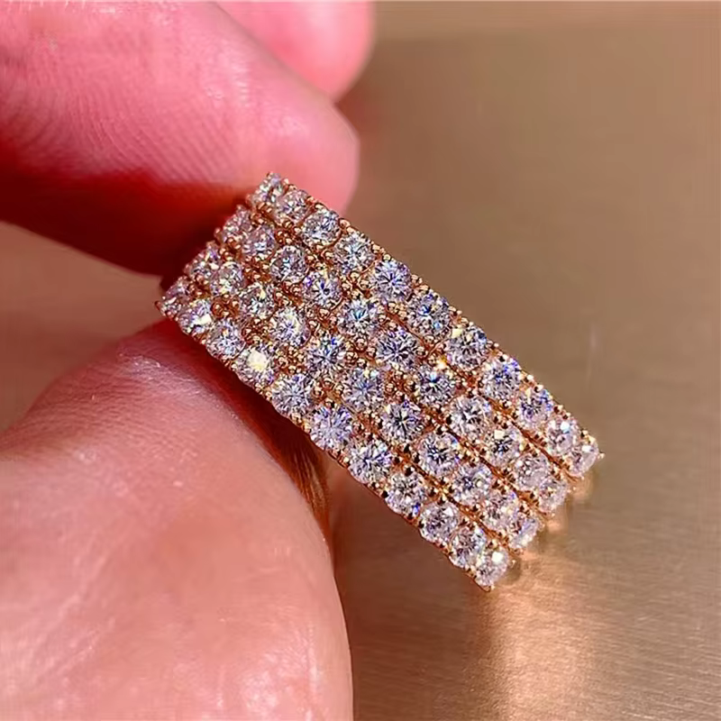 Huitan – magnifique bague couleur or Rose pour femme
