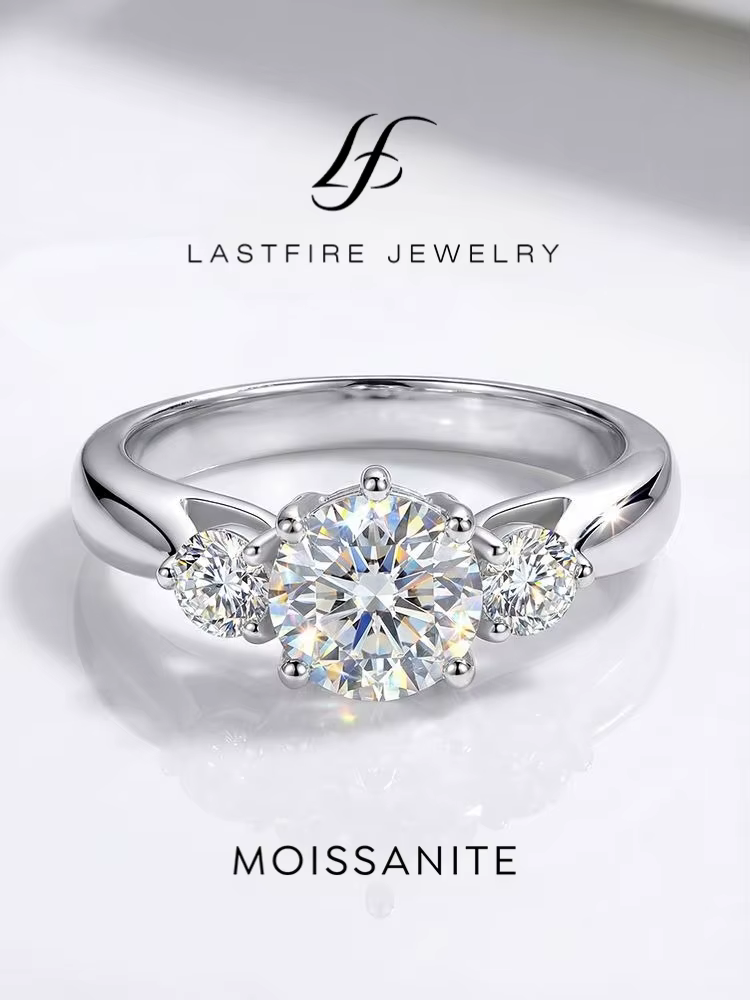 Belle bague ronde en argent Sterling 925 pour femmes, diamant Moissanite 1CT, pour fiançailles, mariage, bijoux fins de luxe de haute qualité