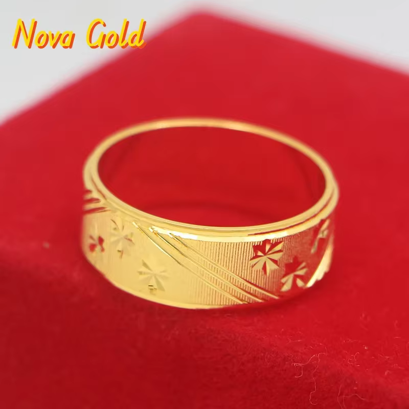 Couple – Bagues en or véritable 24K 9999 pour homme et femme