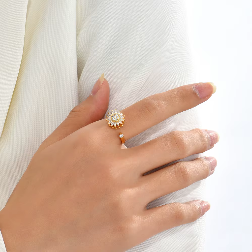 You Are My Médiateur light Sunflower Spinner Ring for Women